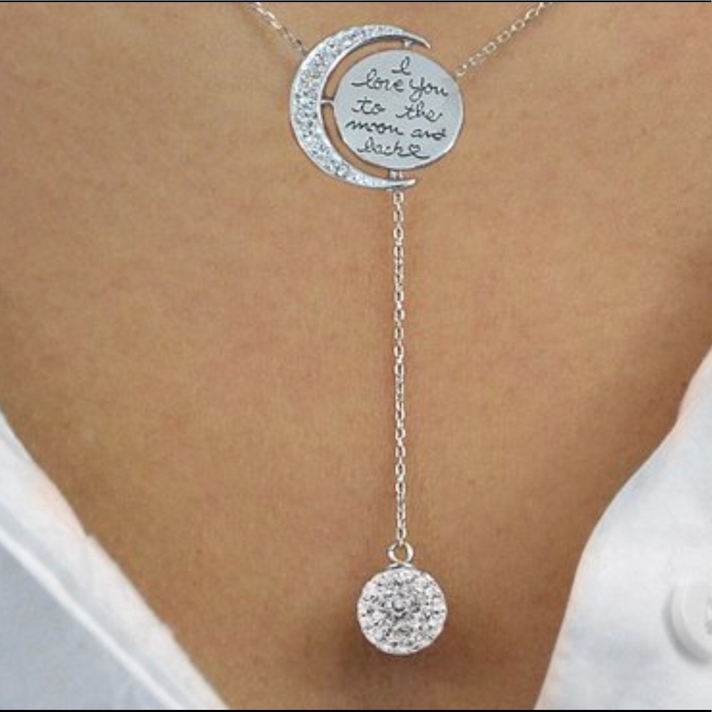 NYC Sterling Engraved To The Moon & Back necklace